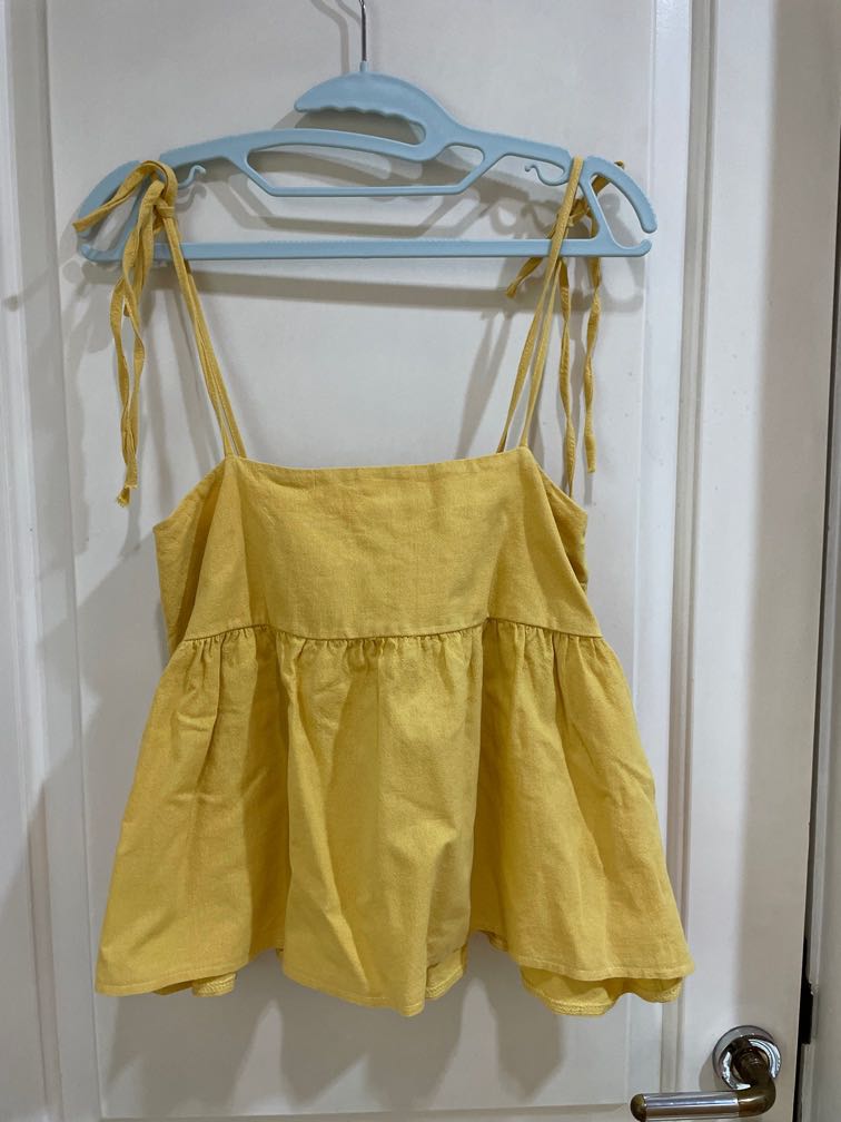 Yellow spaghetti strap store