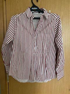 Zara Red White Stripes Shirt