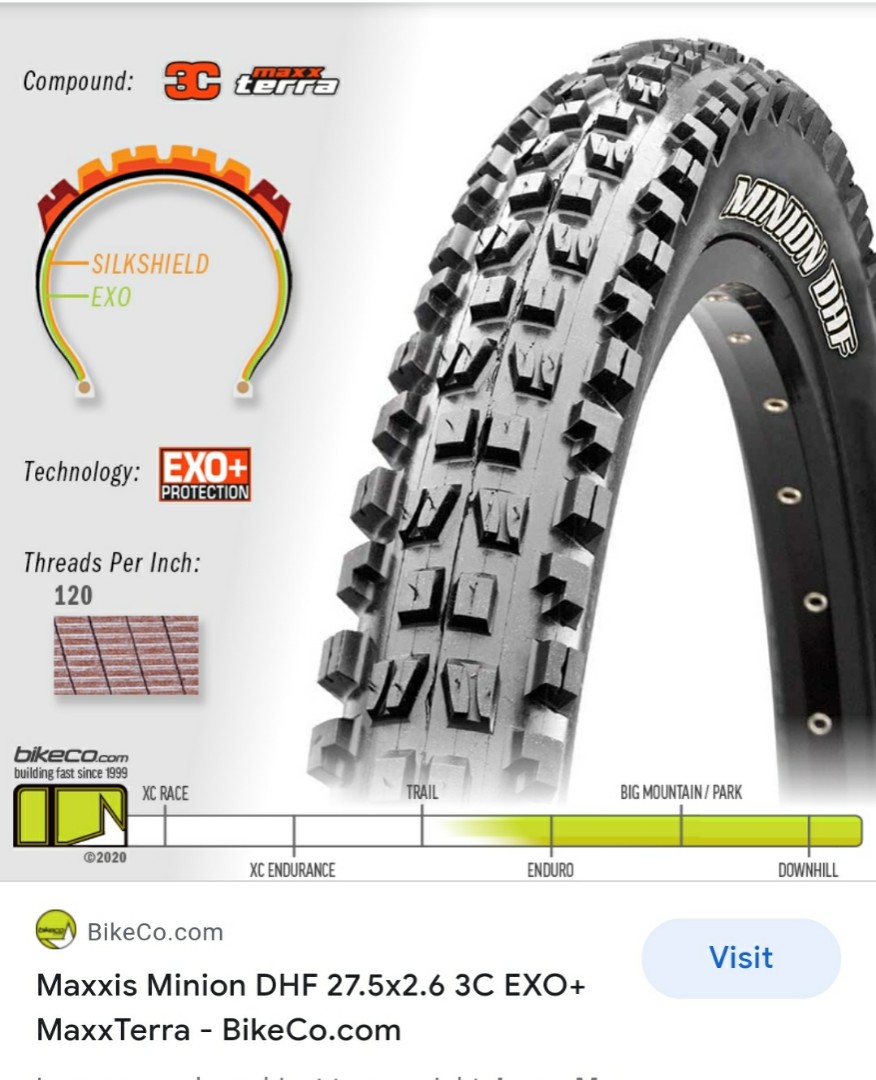 27.5 Maxxis Minion 2.6 DHF and 2.4 DHR 