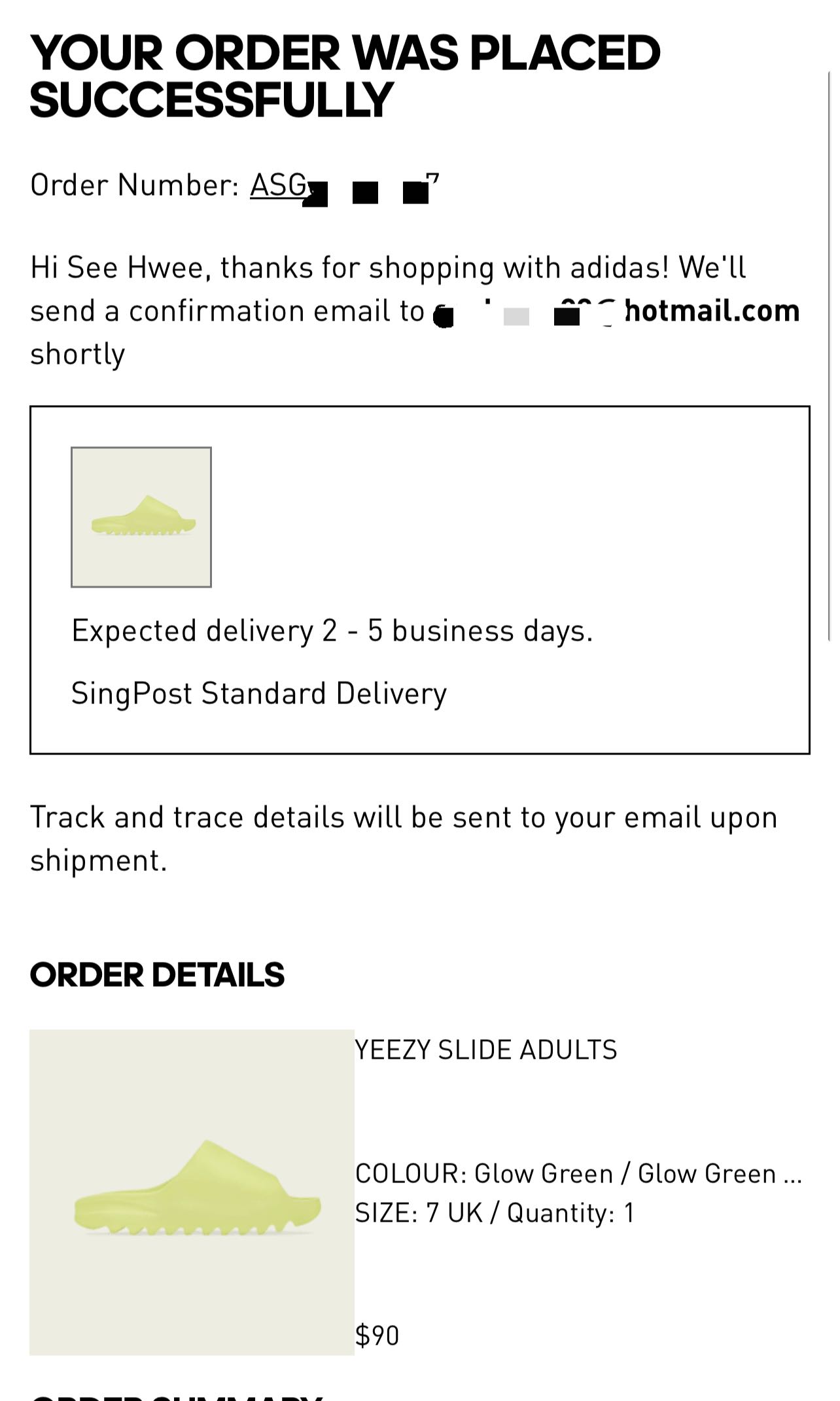 Adidas yeezy outlet confirmation email