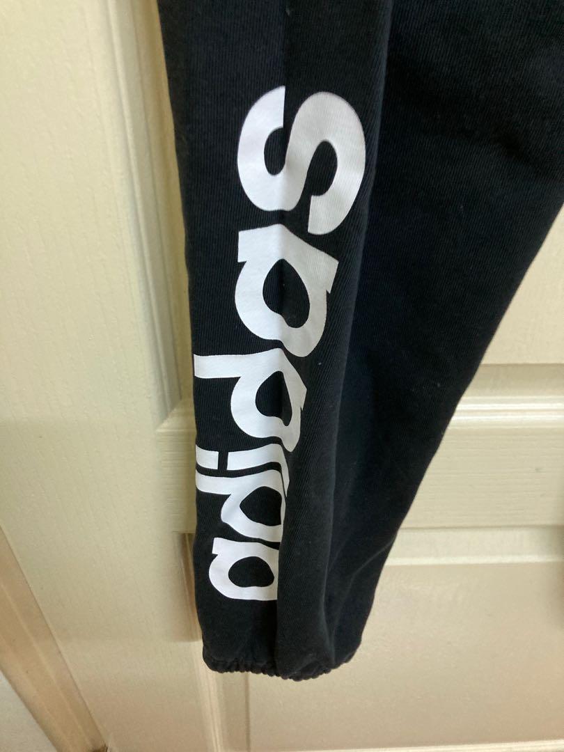 Adidas黑色S純棉縮口褲運動長褲Costco購入#戶外黑色顯瘦長褲, 他的時尚