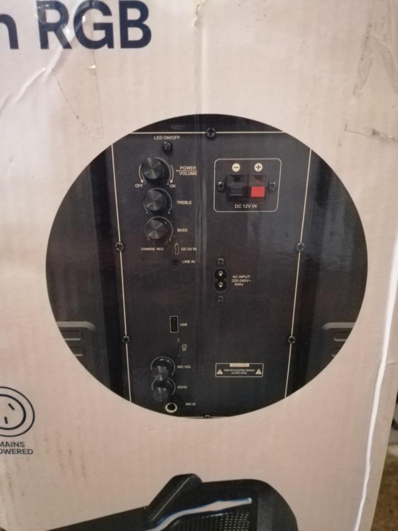 Anko Bluetooth Portable Party Speaker with RGB, Audio, Soundbars