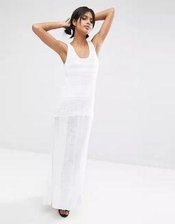 Asos white knit maxi dress