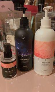 Bananal-Body wash 沐浴露Hair shampoo 洗髮精Hair&Body mist 髮&身體香氛