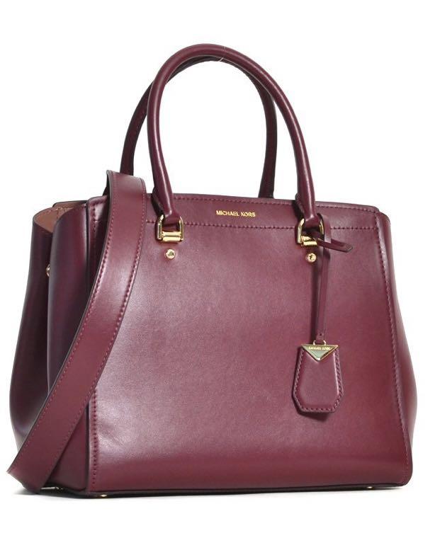 BNWT Michael Kors Benning Bag in Oxblood Luxury Bags Wallets