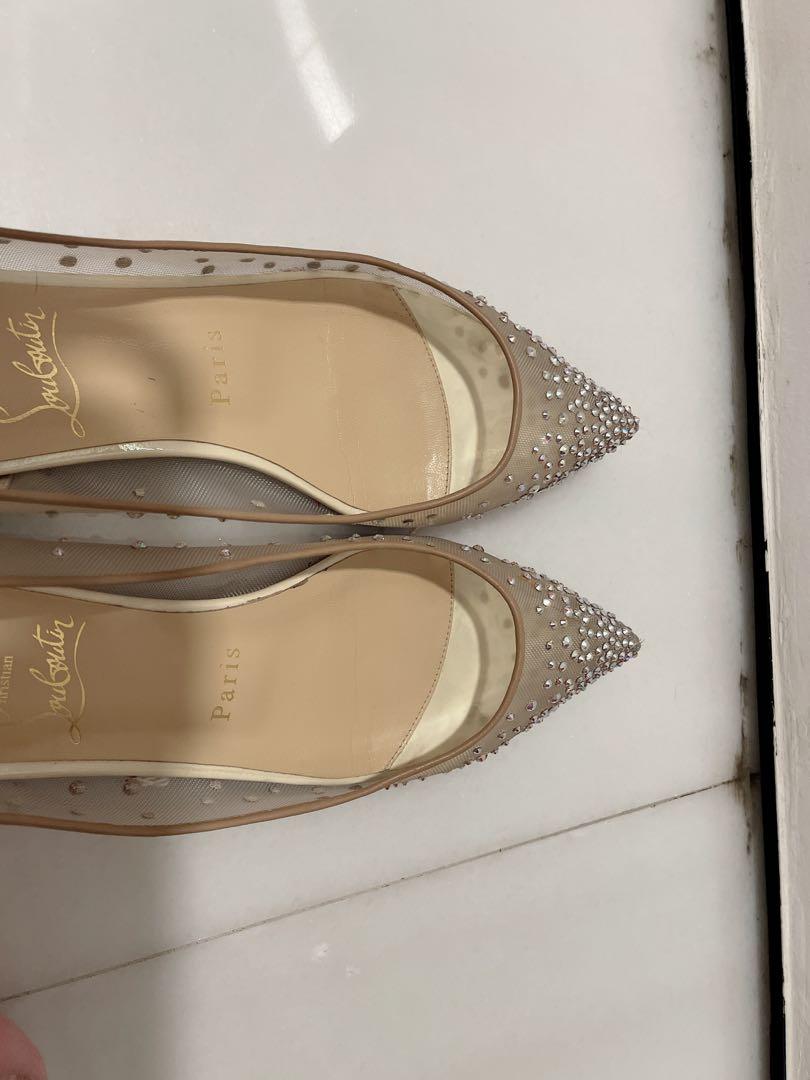 Christian louboutin sparkly best sale flats
