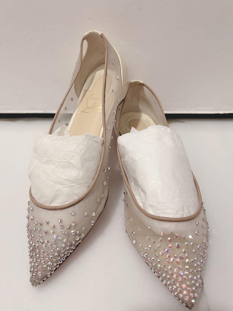Christian louboutin sparkly flats top