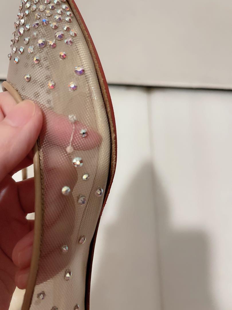 Christian louboutin crystal flats top