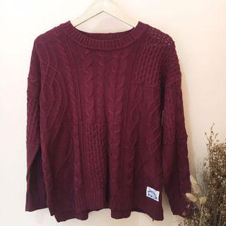 Drugs Tore's  Maroon Cable Knit Import