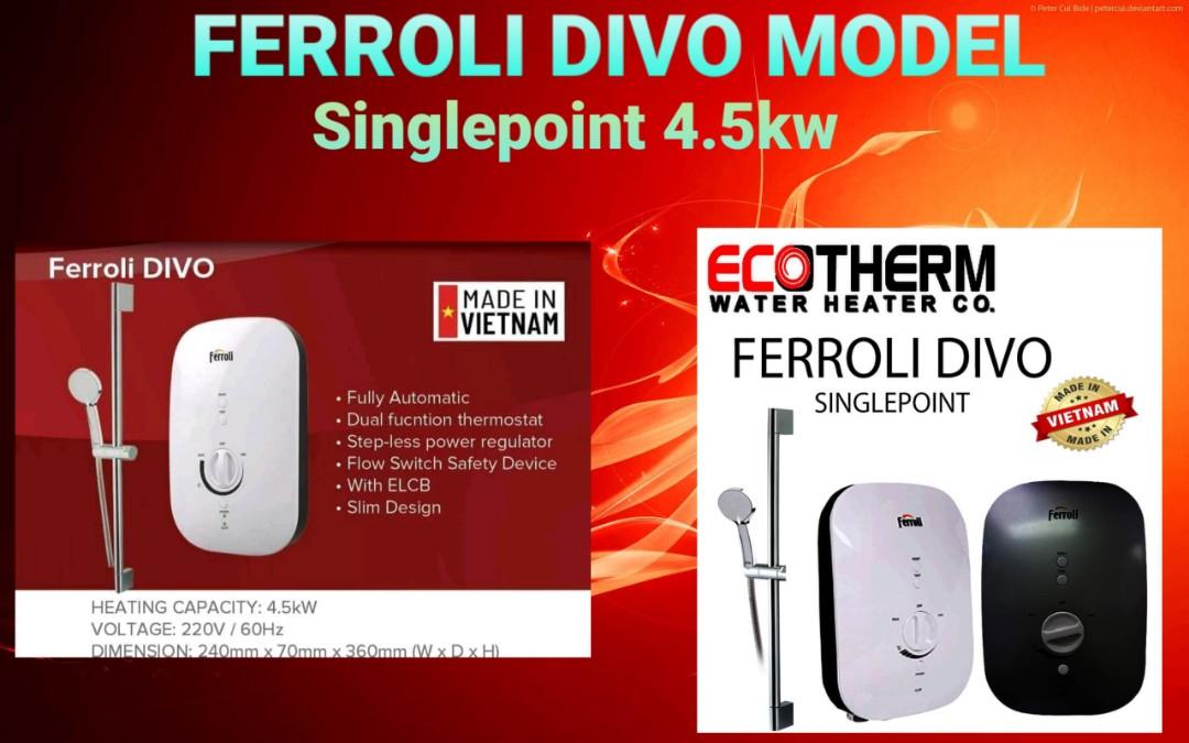 Ecotherm Water Heater - Ferroli Divo, TV u0026 Home Appliances, Water Heater u0026  Instant Showers on Carousell