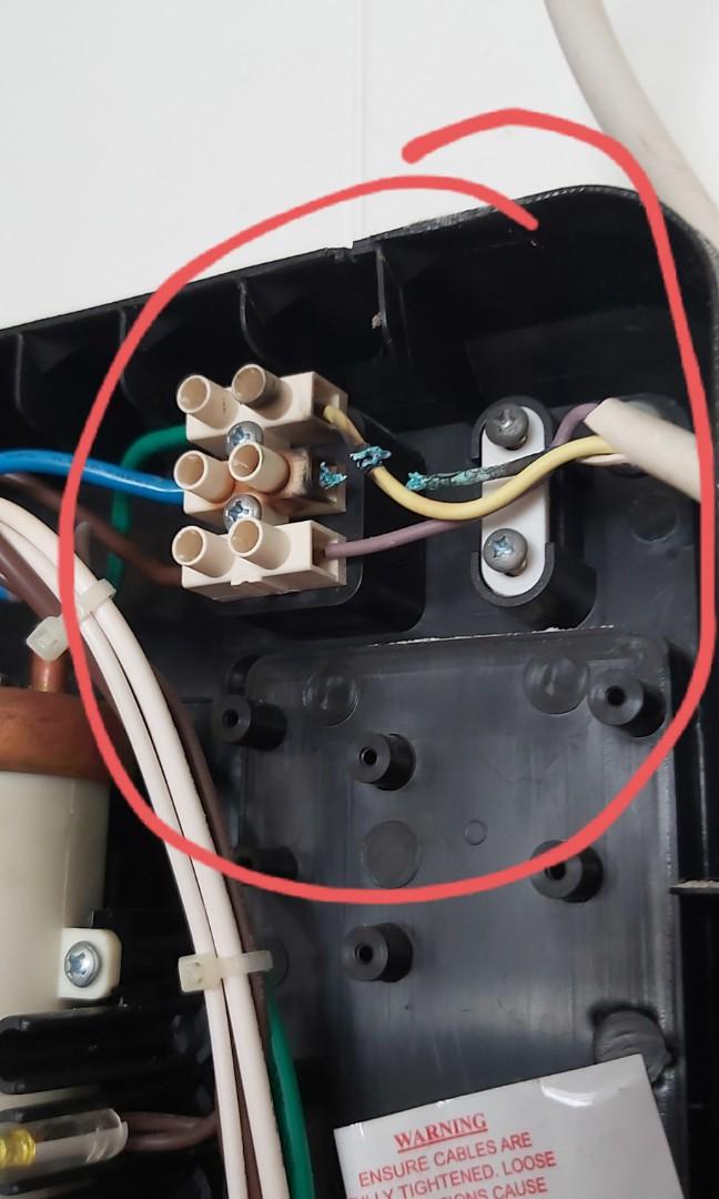 Electrician, water heater switch, burnt power socket, tripping socket