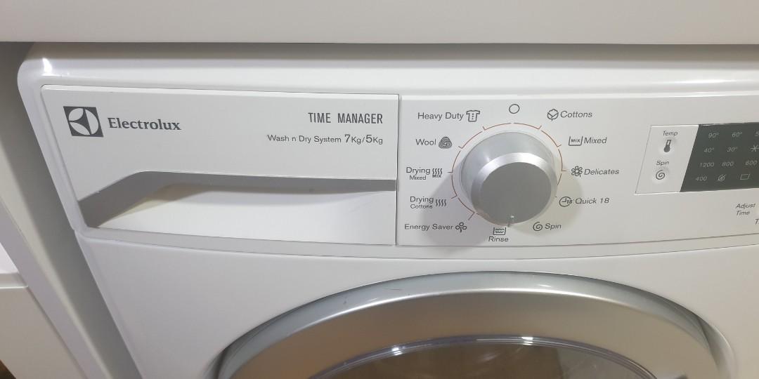 Electrolux wash and dry system 7kg/5kg, TV & Home Appliances, Washing