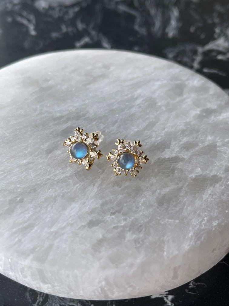 Grey moonstone Earrings Women s Fashion Jewelry Organisers