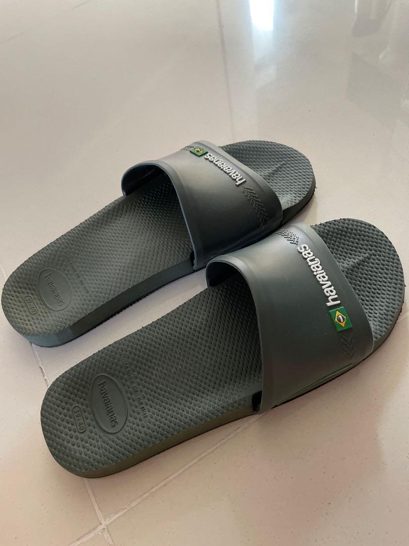 Havaianas Slide Brasil Flip Flops Green Olive