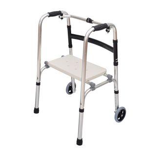 HEAVY DUTY WALKING AID STAINLESS STEEL WITH CHAIR AND WHEEL