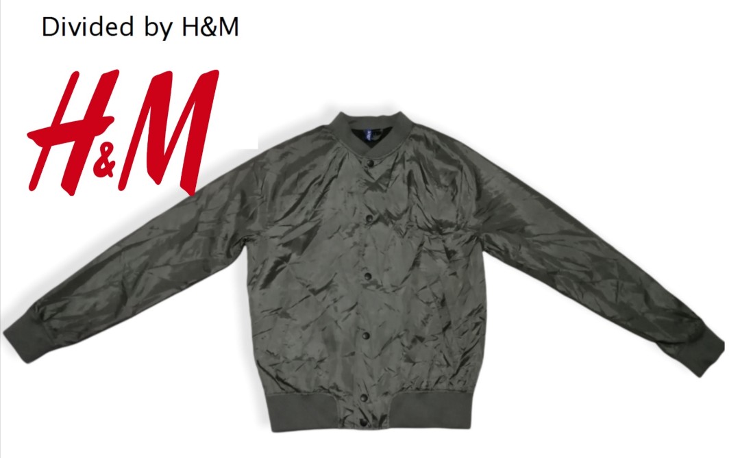 H&M varsity jacket olive green, Men's Fashion, Coats, Jackets and