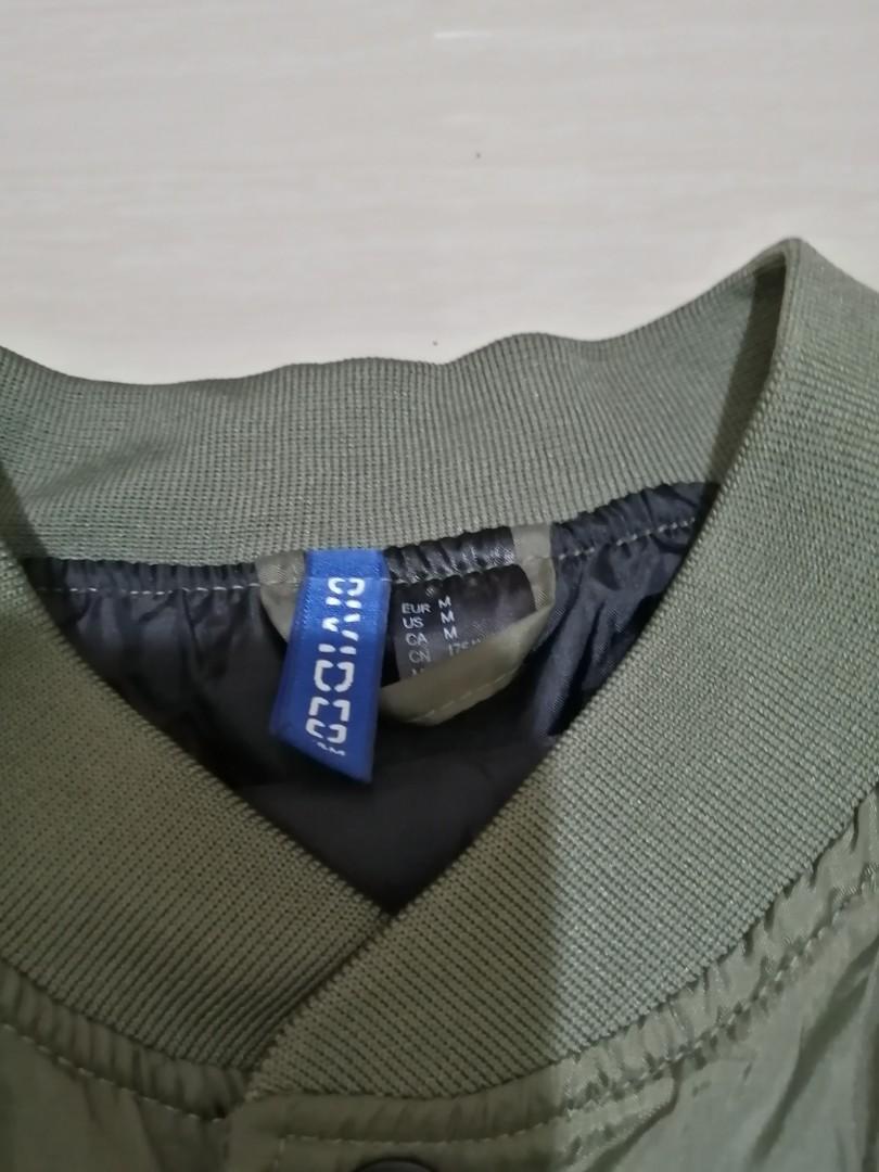 H&M varsity jacket olive green, Men's Fashion, Coats, Jackets and