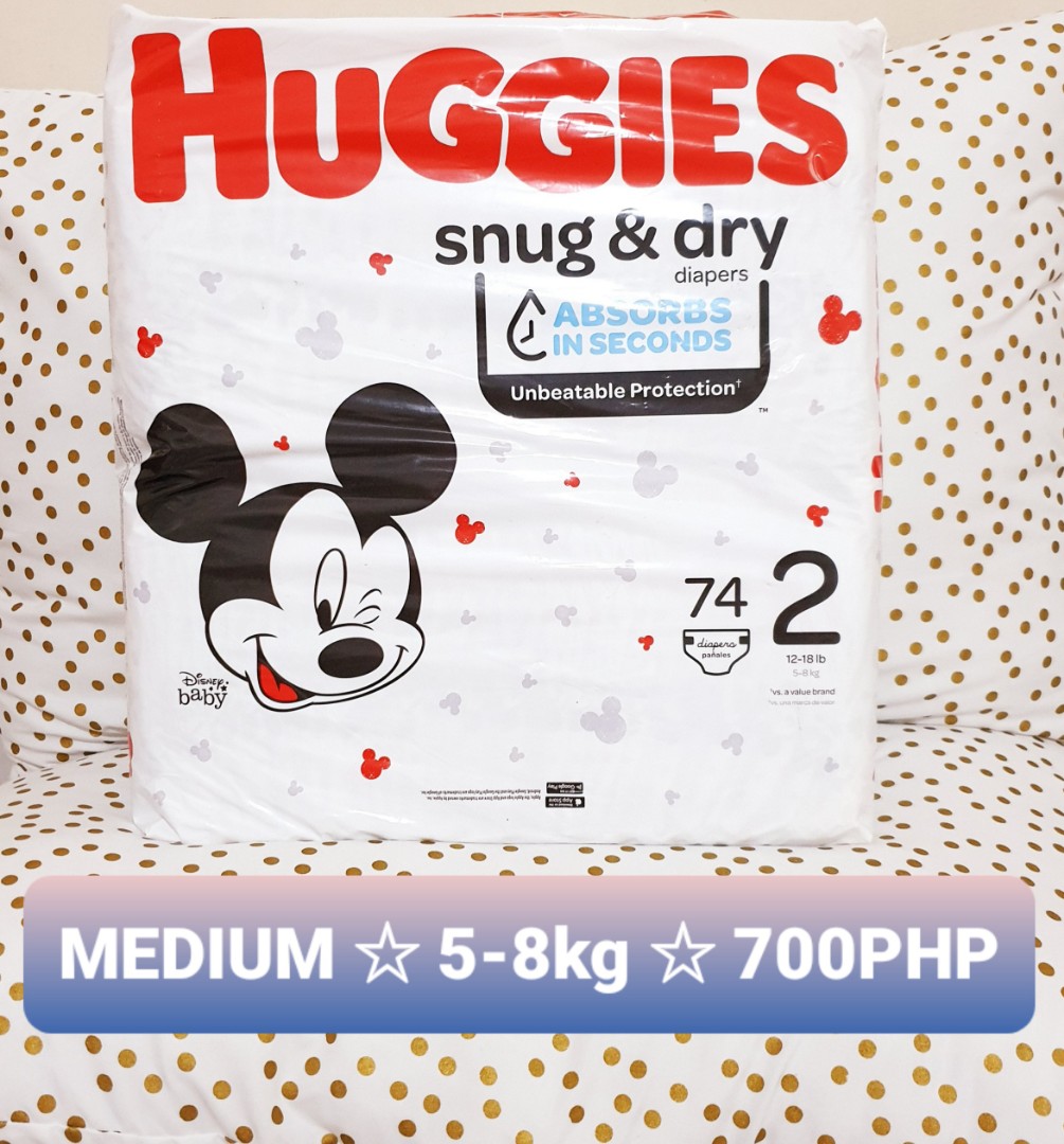 HUGGIES SNUG & DRY SIZE 2 MICKEY MOUSE, Babies & Kids, Bathing