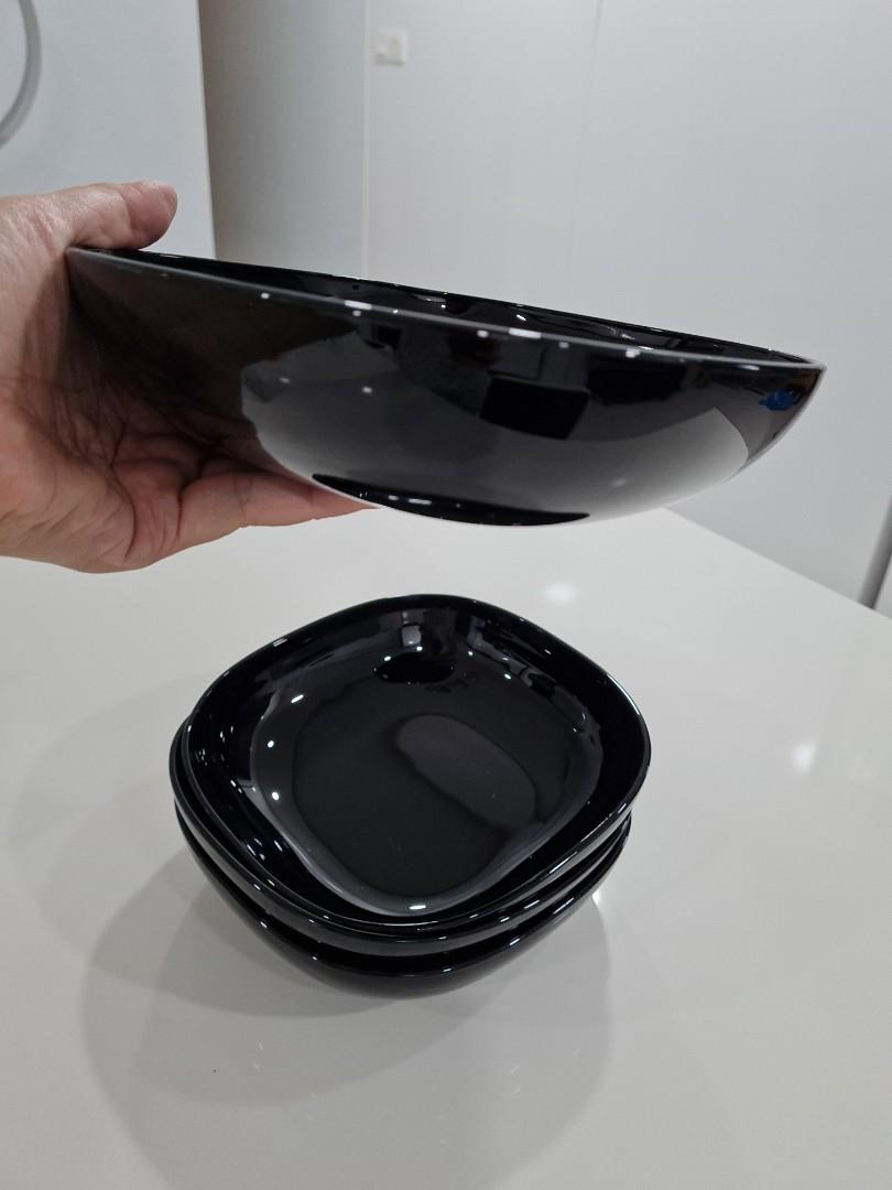 Ikea black plates / bowls, Furniture & Home Living, Kitchenware