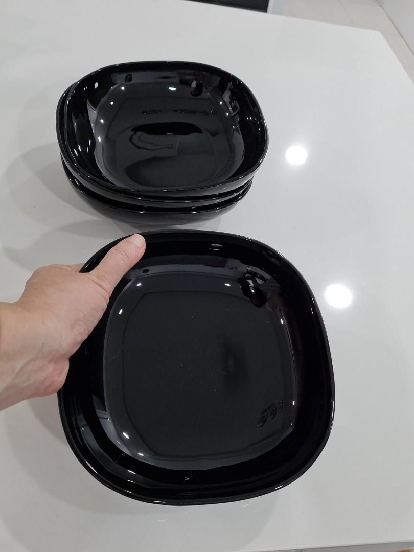 Ikea black plates / bowls, Furniture & Home Living, Kitchenware