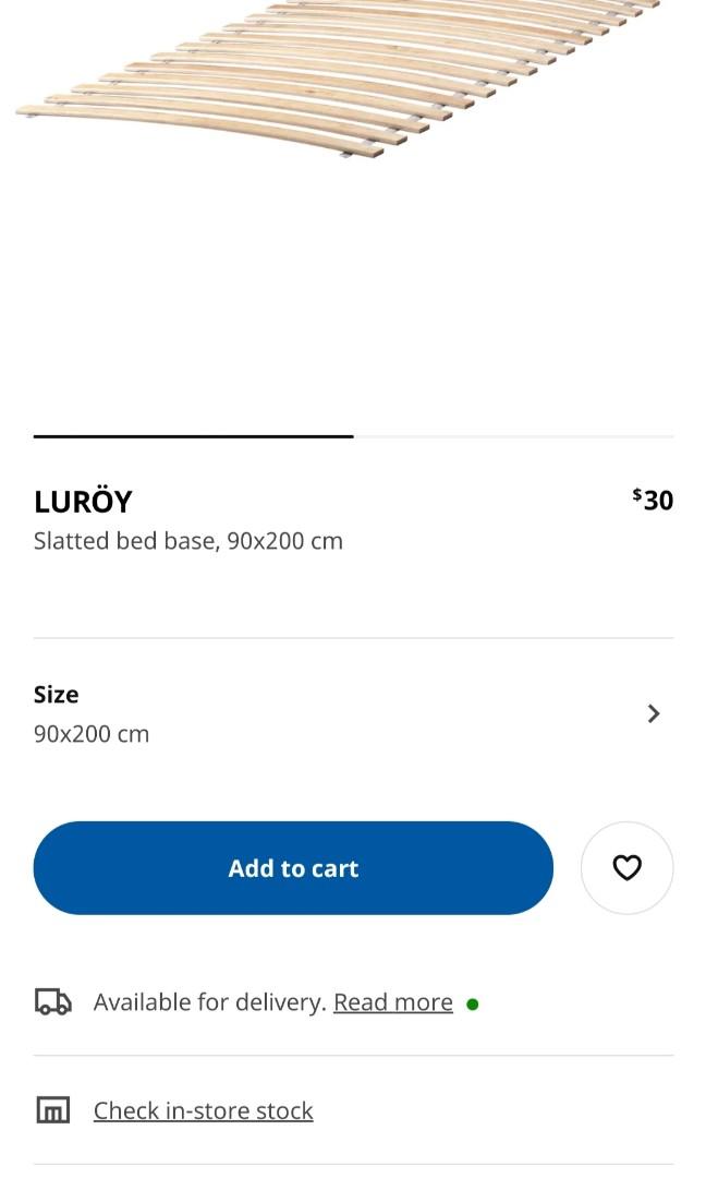 IKEA Luroy Slatted Bed Base (Single) NEW, Furniture & Home Living