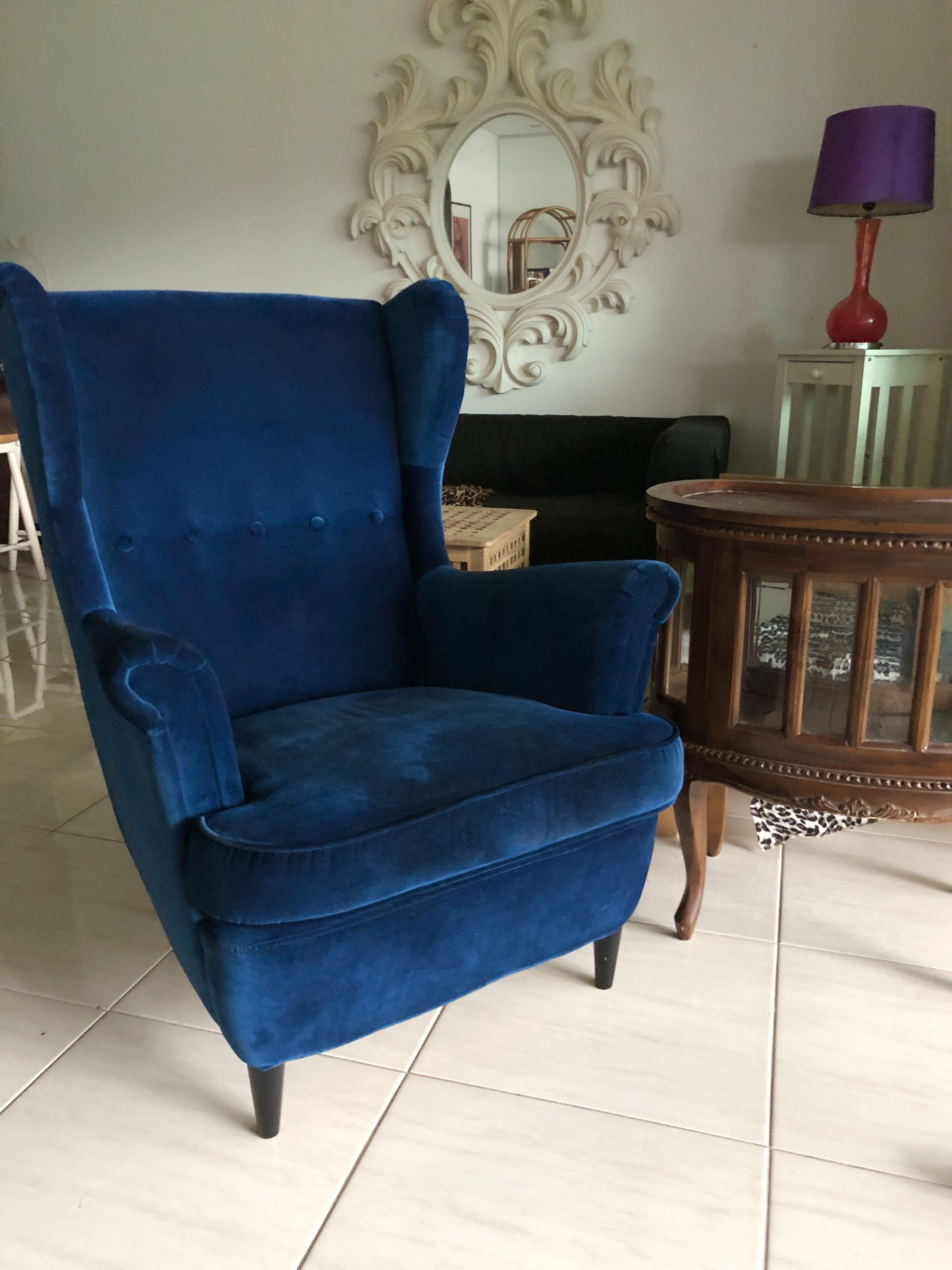 Ikea wing sales chair blue