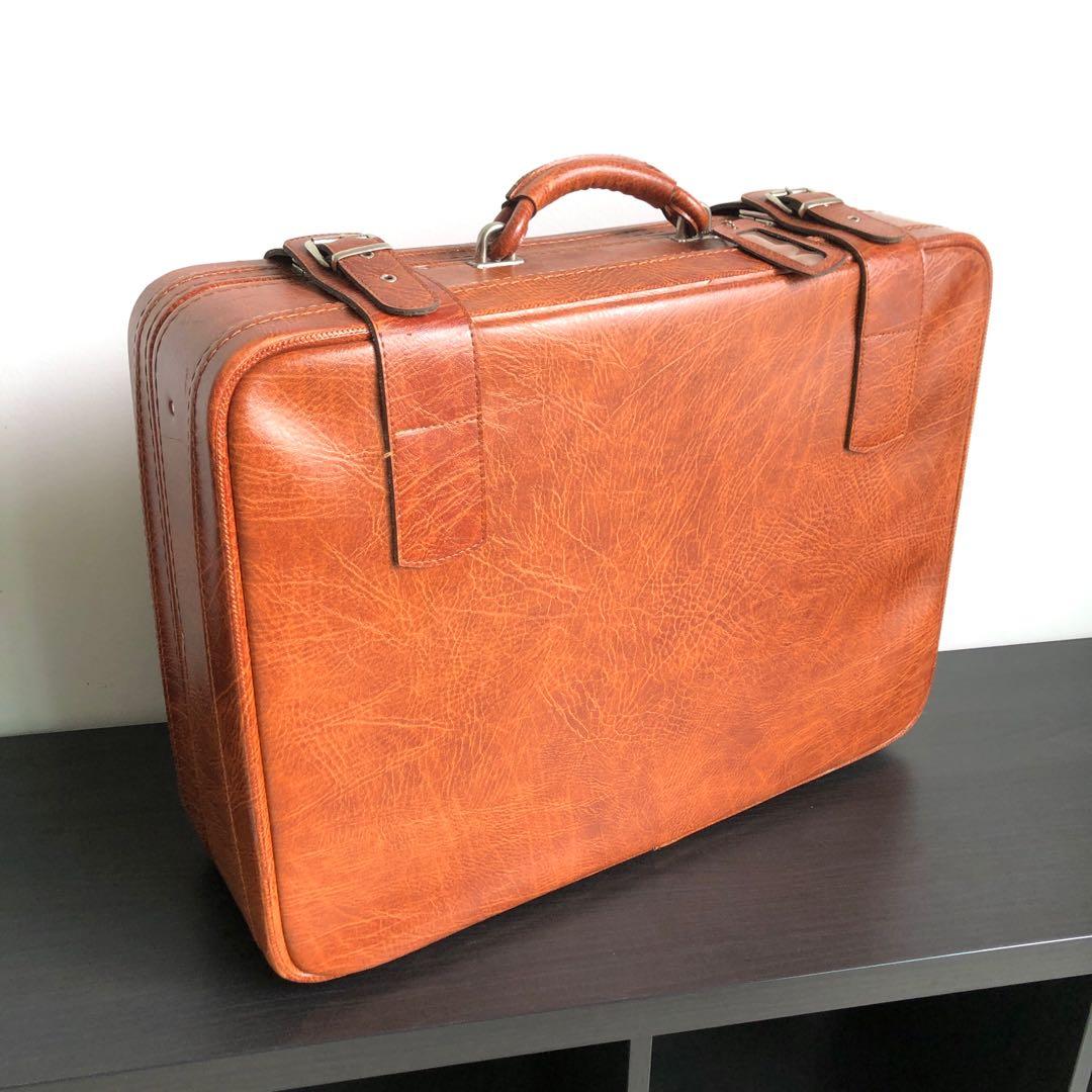 Late 1950s Vinyl Leather Suitcase by Cavalet, Men's Fashion, Bags