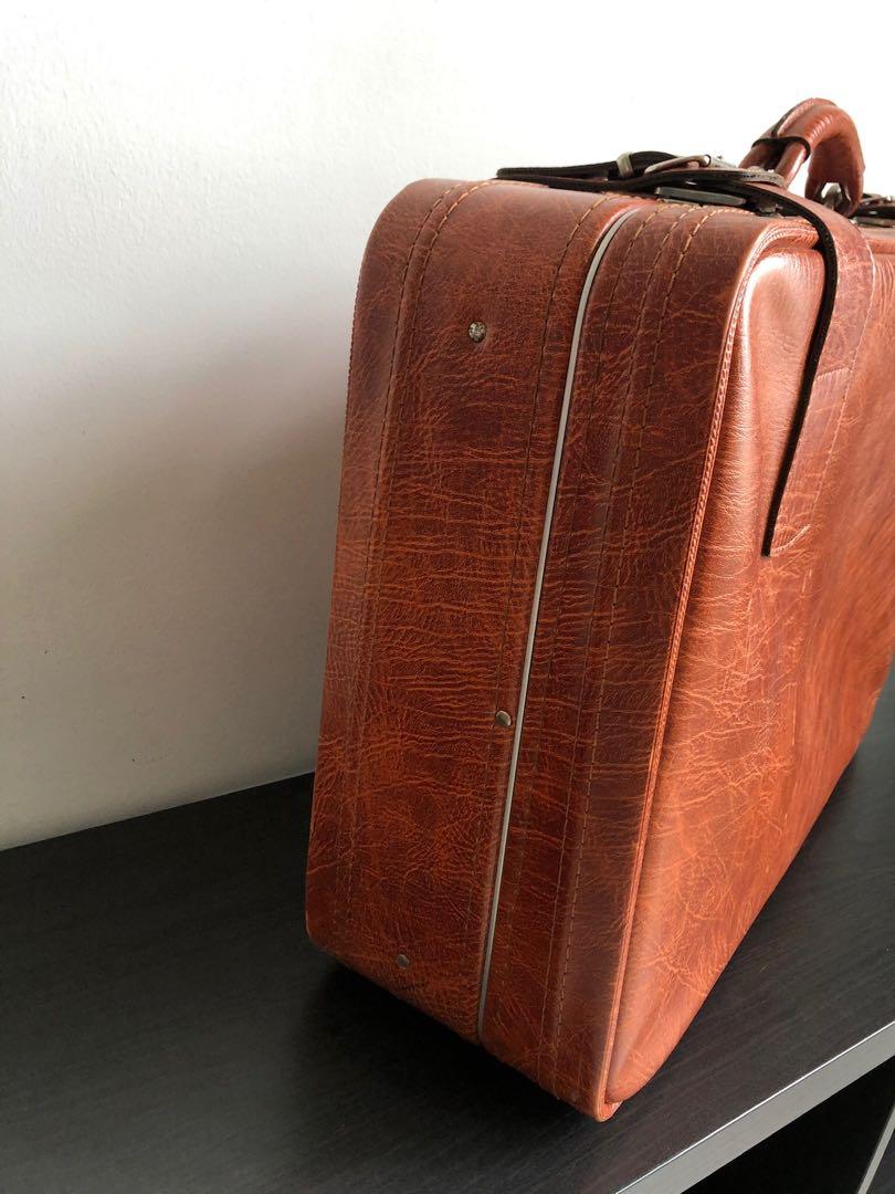 Late 1950s Vinyl Leather Suitcase by Cavalet, Men's Fashion, Bags