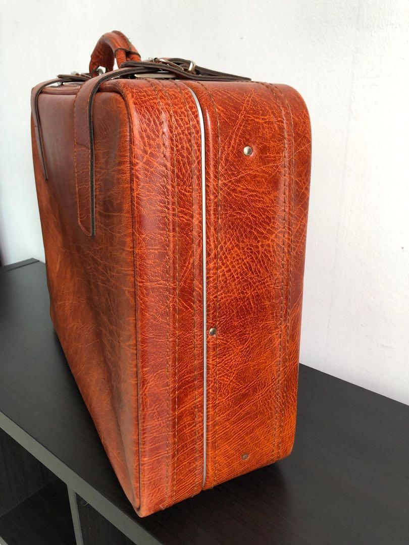 Late 1950s Vinyl Leather Suitcase by Cavalet, Men's Fashion, Bags