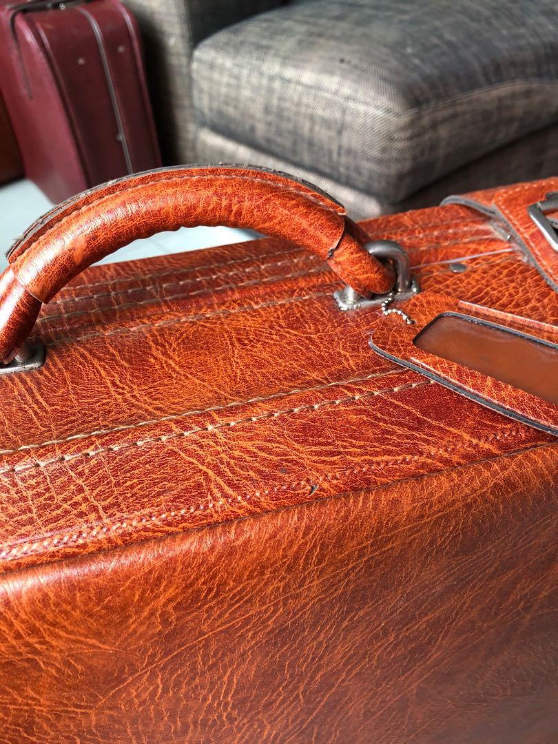 Late 1950s Vinyl Leather Suitcase by Cavalet, Men's Fashion, Bags