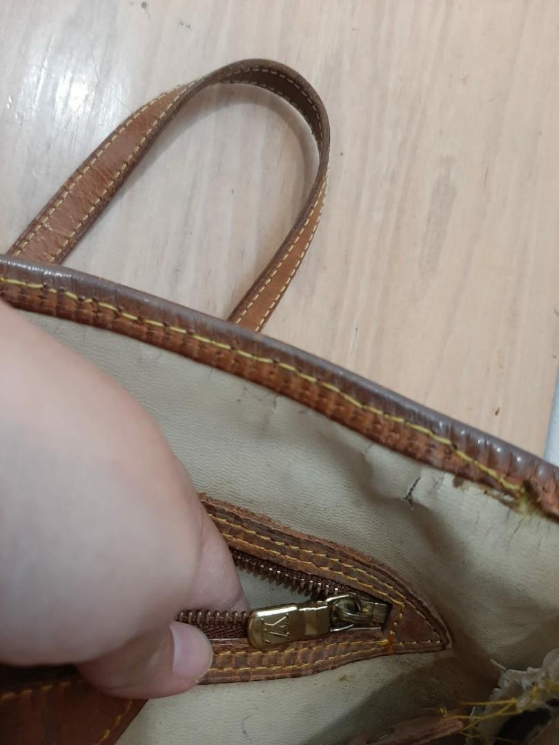 brandylovesvintage: bag restoration: vintage lv bucket bag with sticky  lining