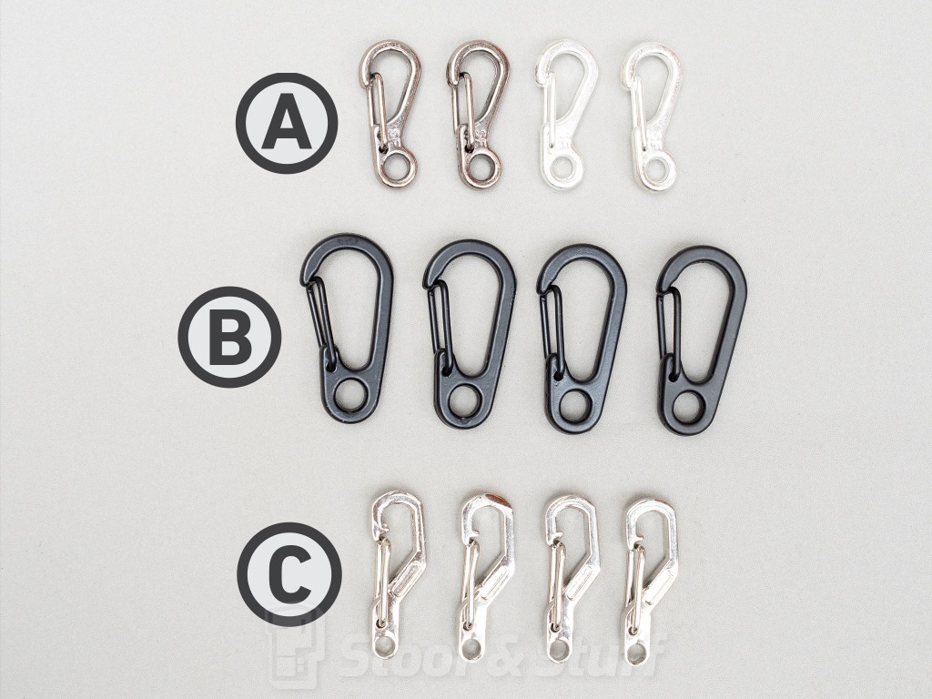 Mini Metal Carabiners [ Question Mark Tear Drop Fish Hook Mask Strap