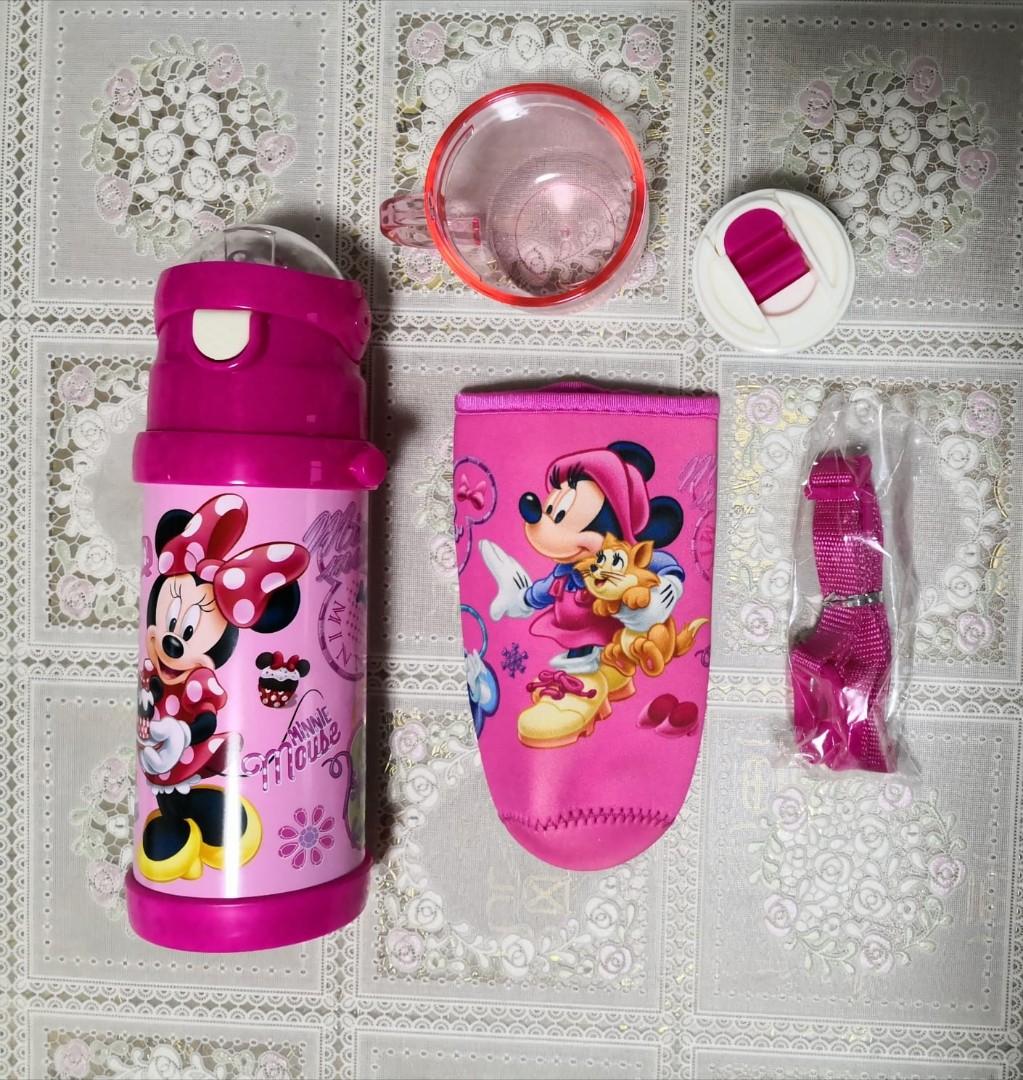 Zak Designs Minnie Mouse Bottle Pink with Straw & Built in Carrying Loop 16  oz