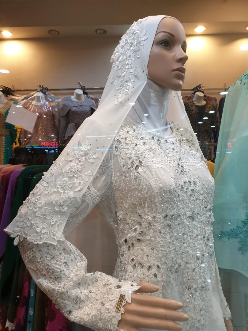 Muslimah White Wedding Nikah Dress LETTING GO Women s Fashion