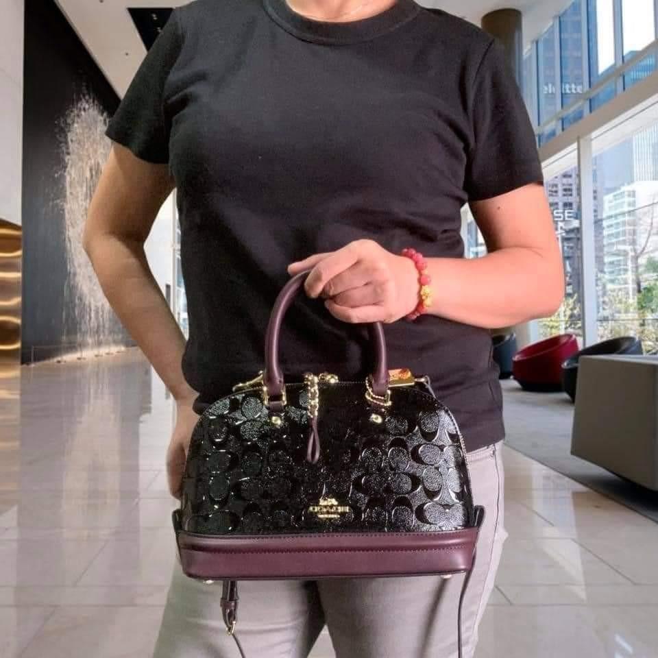 Ćoach Mini Sierra Satchel in Debossed Patent, Luxury, Bags