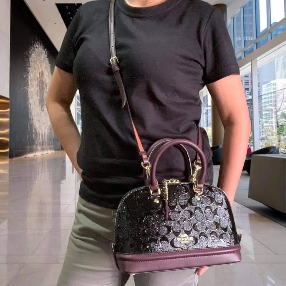 Ćoach Mini Sierra Satchel in Debossed Patent, Luxury, Bags