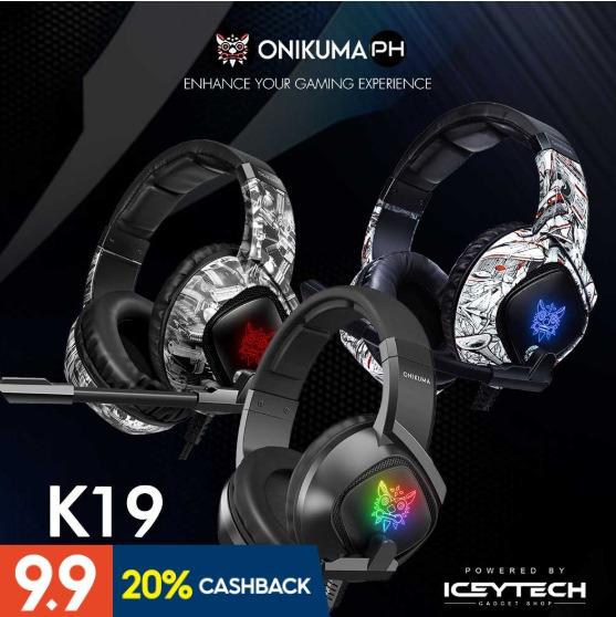 ONIKUMA K19 Gaming Headset w RGB for PS4 Mobile Phone Laptop