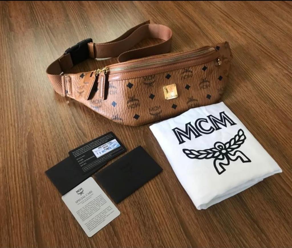 MCM Men's Fursten Leather Heritage Logo Mini Belt Bag