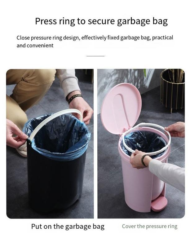 PASTEL TRASH BIN 12L, Furniture & Home Living, Cleaning & Homecare