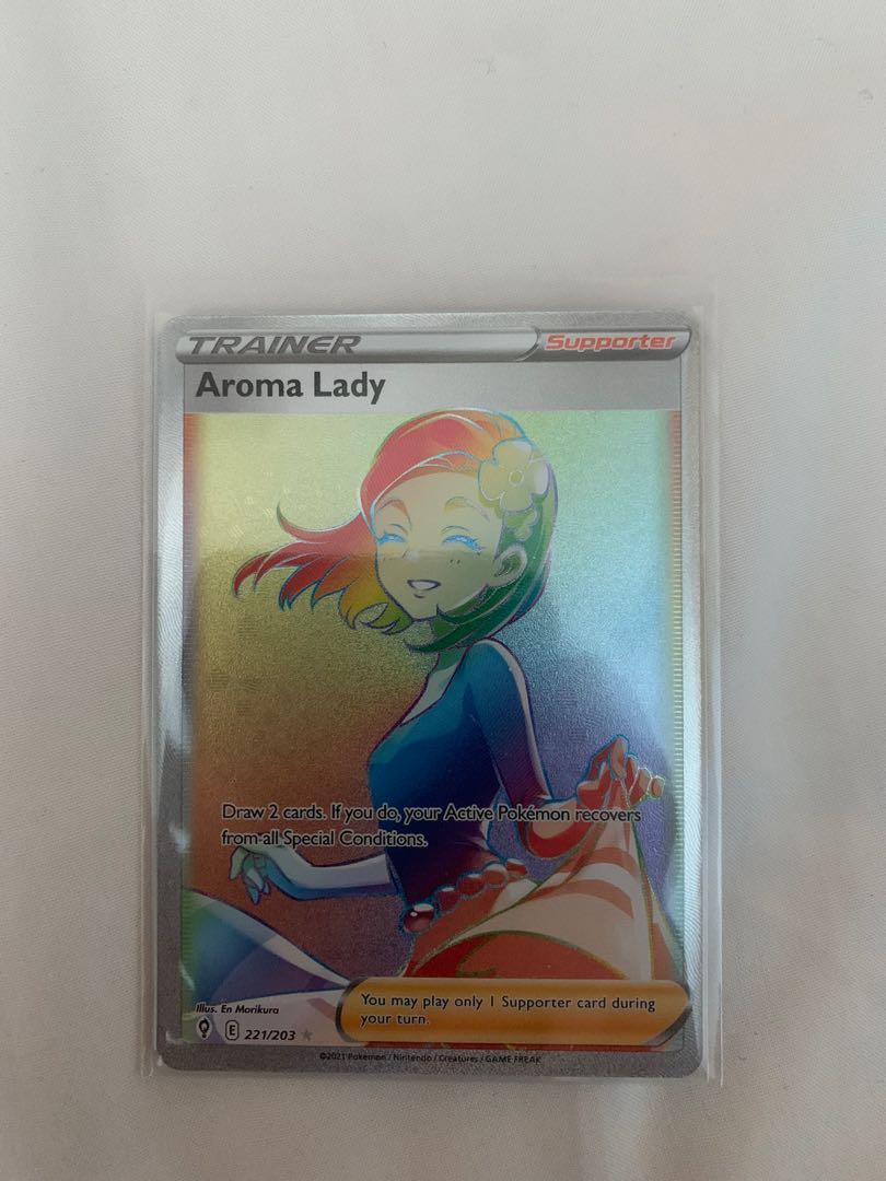 Pokemon TCG Aroma Lady Rainbow Rare (Evolving Skies), Hobbies & Toys