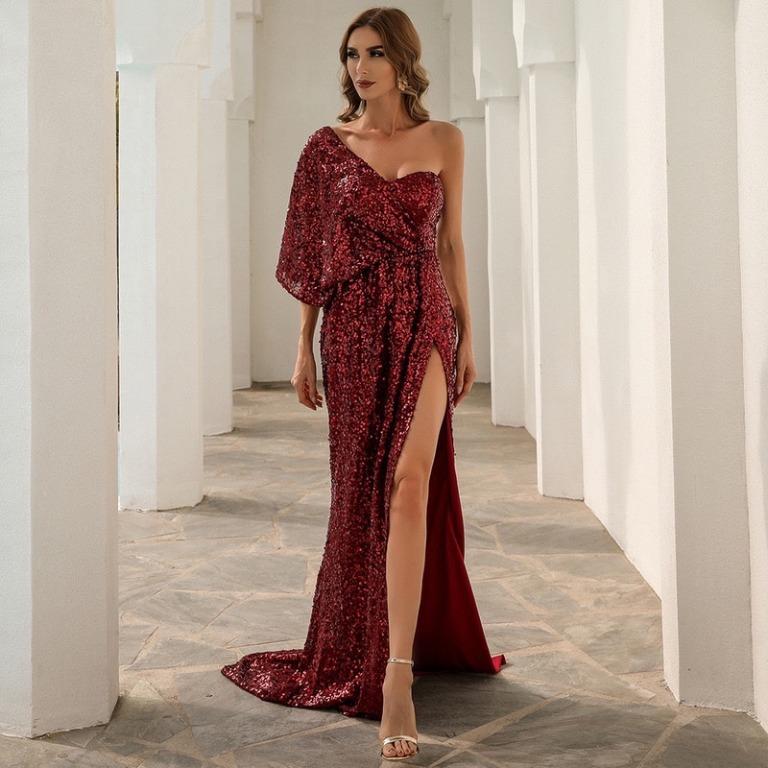 Red and clearance white formal dress