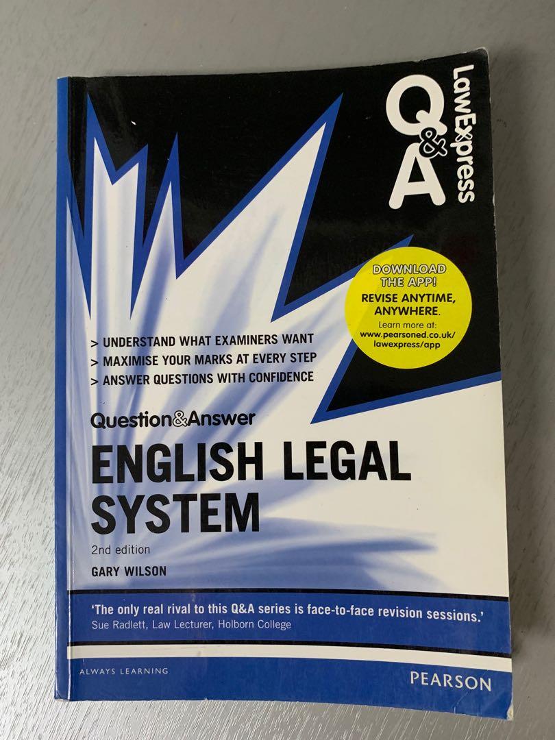 Question Answer English Legal System By Gary Wilson Textbooks On Carousell