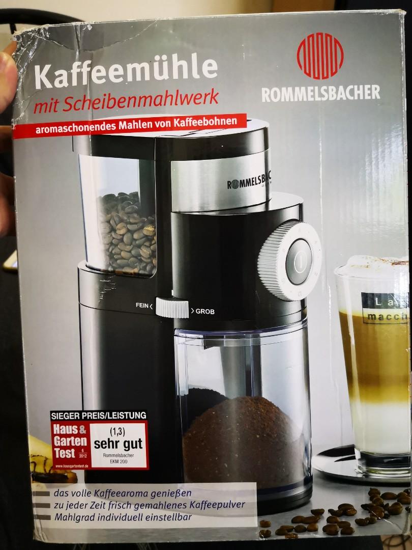 rommelsbacher coffee grinder ekm 200 tv home appliances kitchen appliances coffee machines makers on carousell