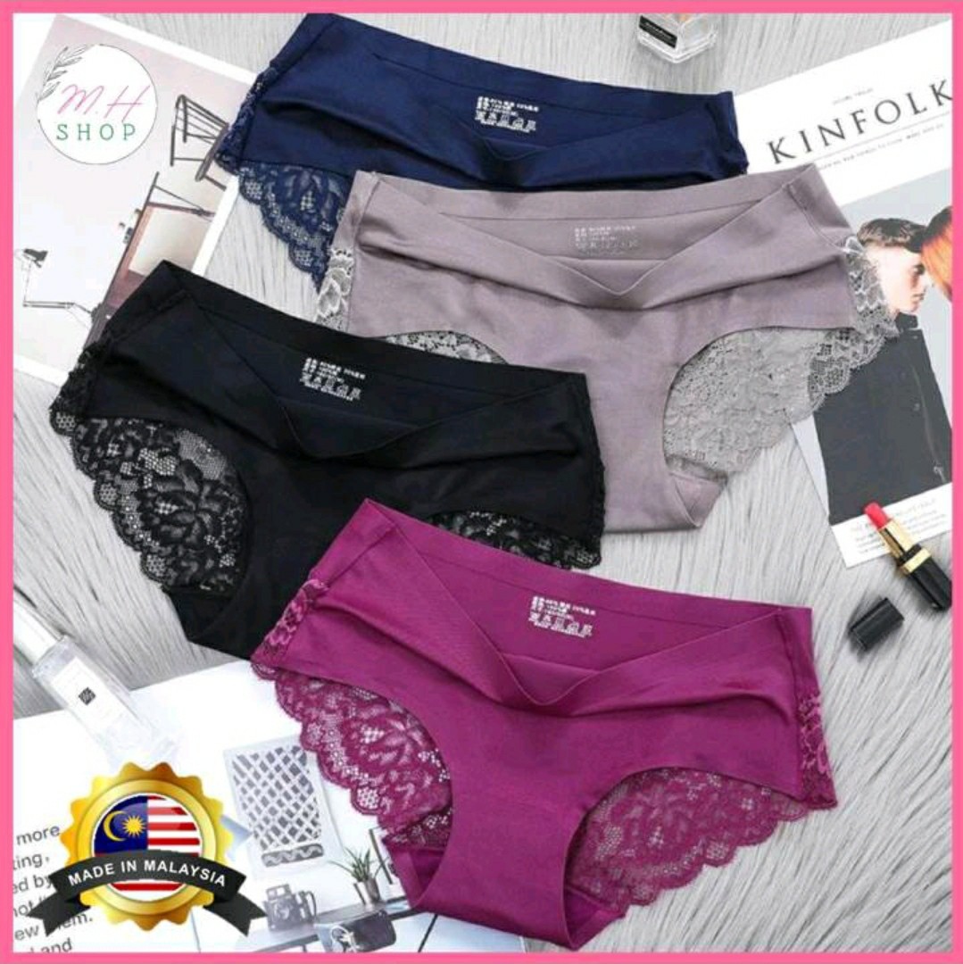 Sexy Girl Soft Lace Panties Ice Silk Seamless Underwear Women, Women's  Fashion, Coats, Jackets and Outerwear on Carousell
