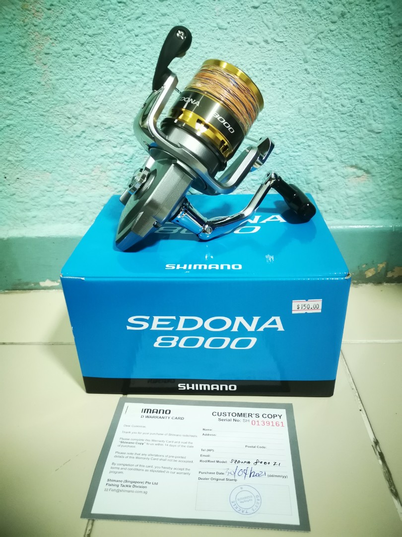 Shimano sedona FI 8000 fishing reel, Sports Equipment, Fishing on