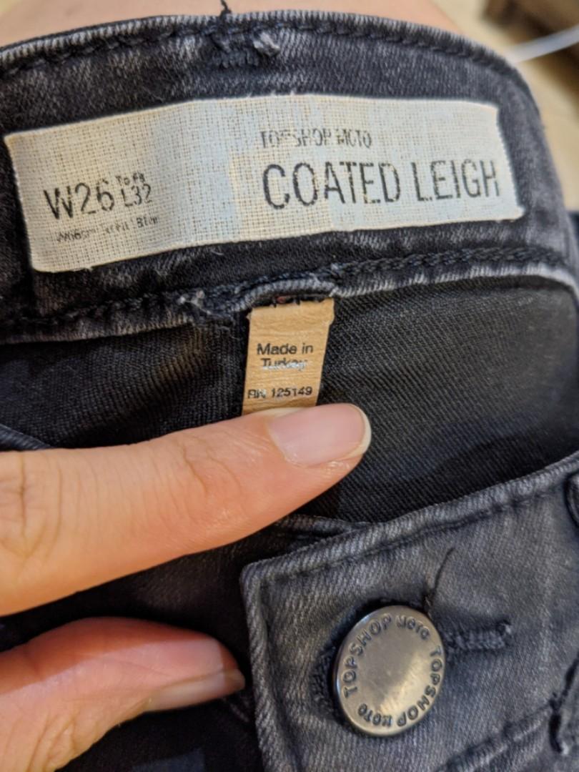 Topshop coated leigh jeans shop