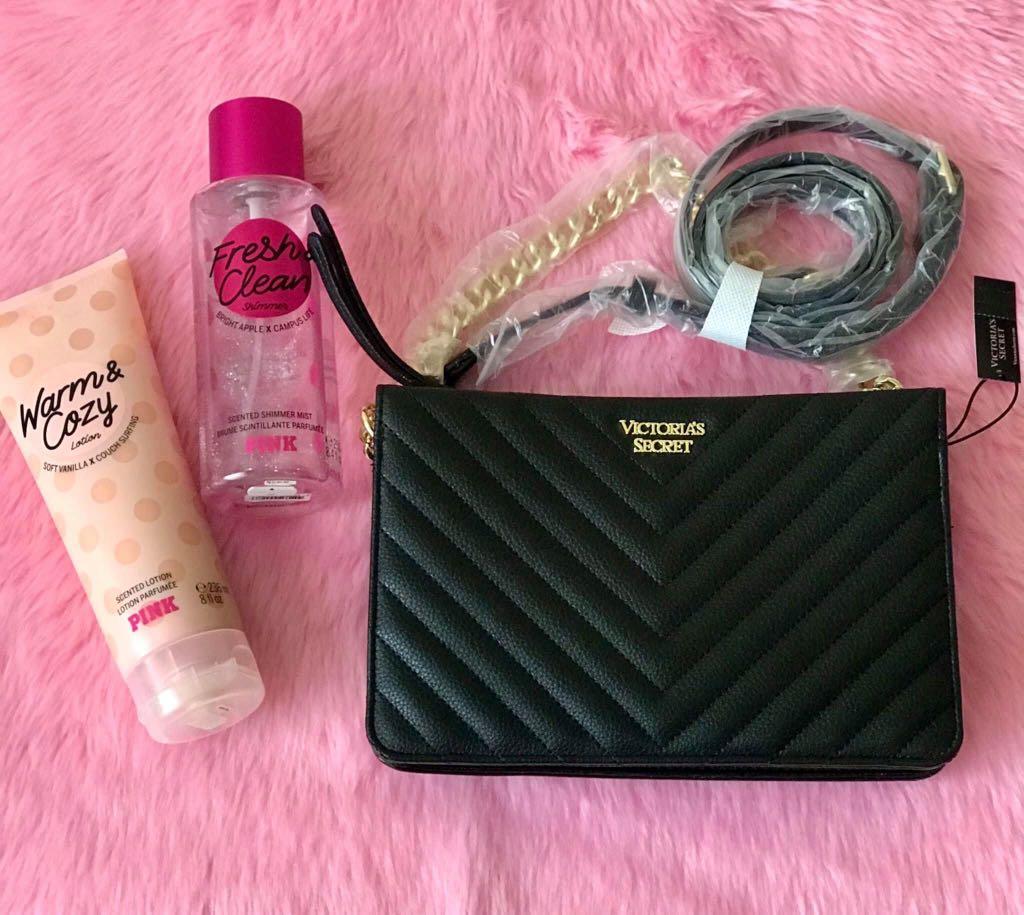 Victoria secret black sling outlet bag