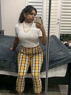 Yellow Hollister Plaid Pants