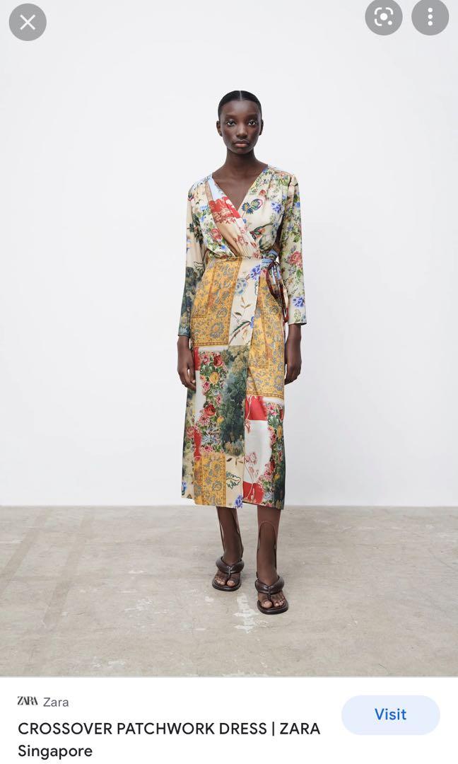 Zara silk patchwork dress, Women's ...