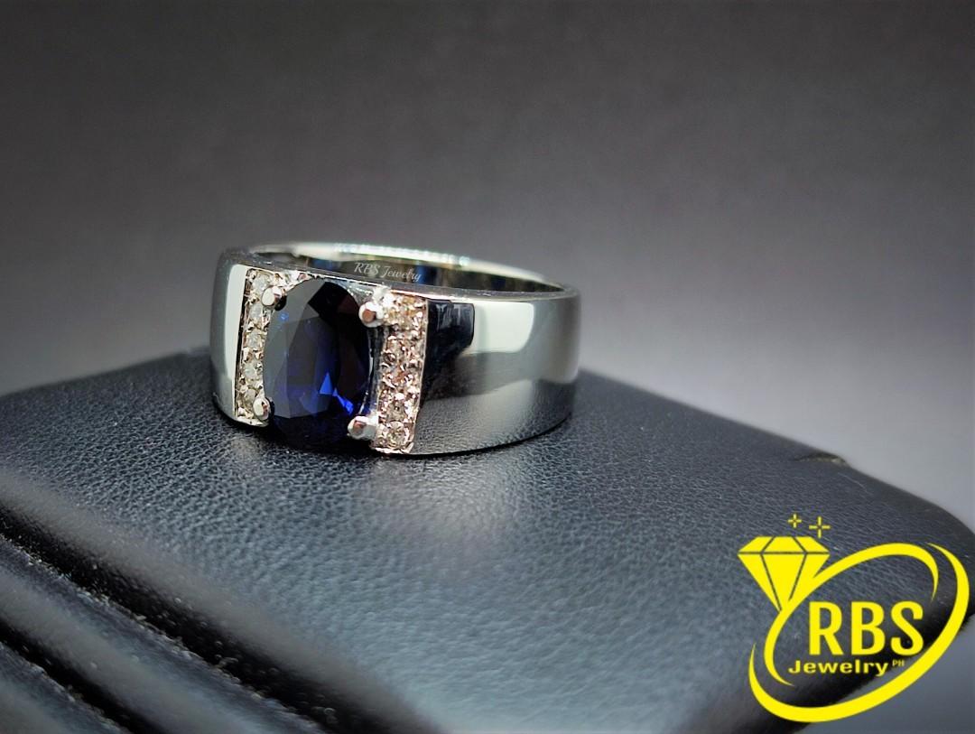 14k African Sapphire Mens Diamond Ring (Category: Jewelry) located in Manila. Submitted by rbsjewelry (Listing ID 1112208664, Image 2). Description: 14k African Sapphire Mens Diamond Ring - Made to Order - 2.0 Carat Natural Sapphire - Oval Cut, VS, Royal Blue - Heated, Earth-Mined: Madagascar - With 0.10 ctw Natural Diamonds - Solid 14k White Gold Setting - Available in Amethyst, Citrine, Garnet - Rhodolite, Tourmaline, Sphene, Topaz - Spessartit